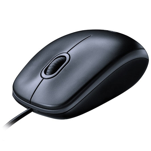 Logitech B100 Optical USB Mouse (910-001439) — side view