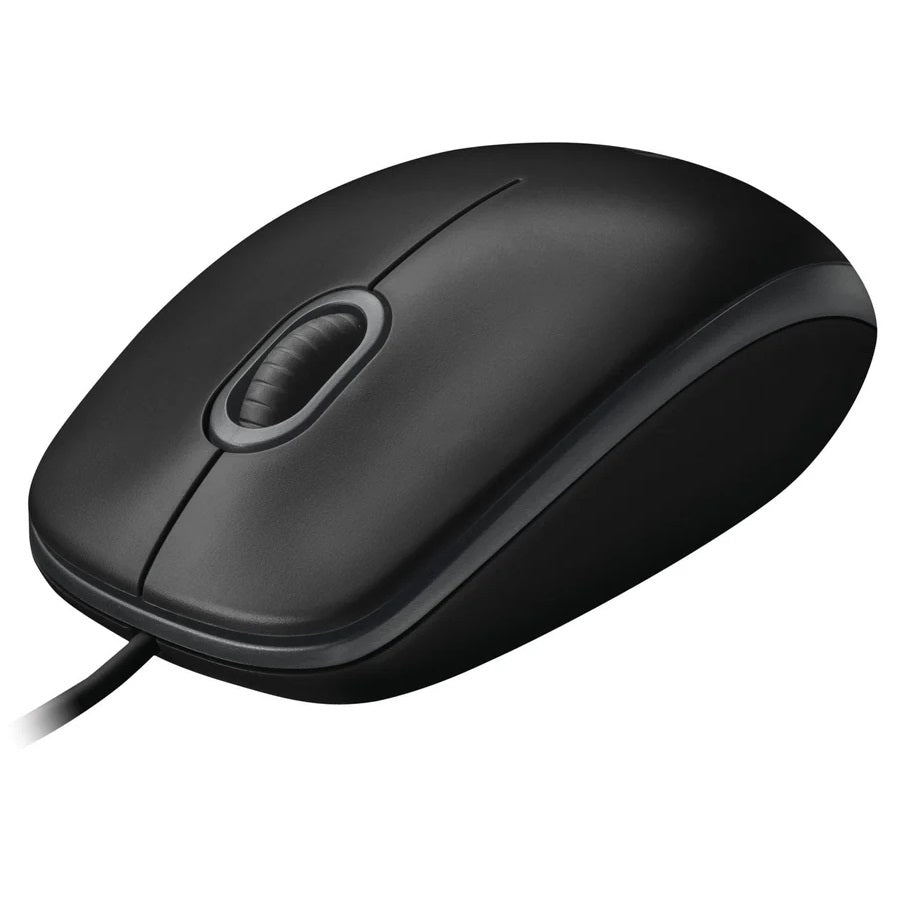 Logitech B100 Optical USB Mouse (910-003357) — in use