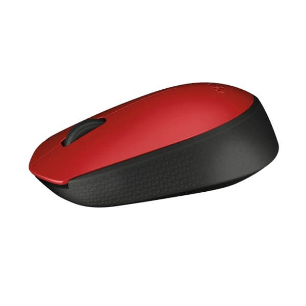 Logitech M171 Wireless Mouse – Red/Black (910-004641) — front view