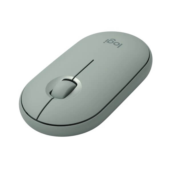 Logitech Pebble M350 Wireless Mouse – Eucalyptus — front view
