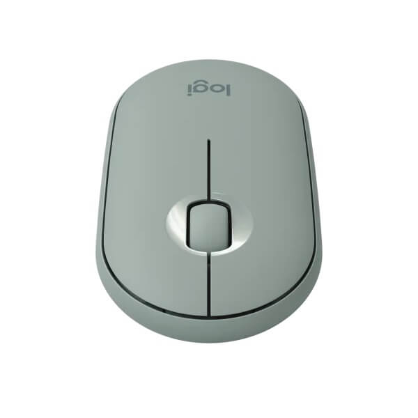 Logitech Pebble M350 Wireless Mouse – Eucalyptus — side view