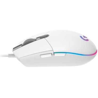 Logitech G102 LightSync Wired Gaming Mouse – White — rear view