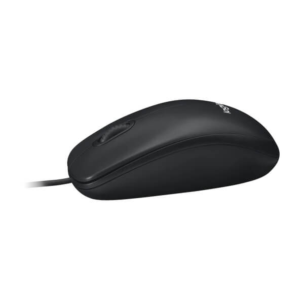 Logitech M100 Wired Mouse – Black — rear view