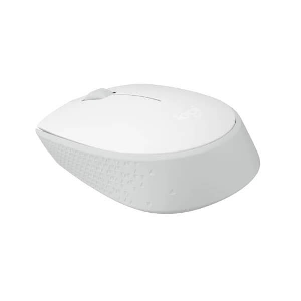 Logitech M171 Wireless Mouse – White (910-006867) — in use