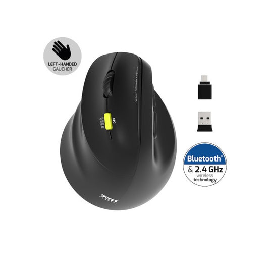 Port Connect Wireless Rechargeable ERGO Left-Handed Mouse (910008) image 2