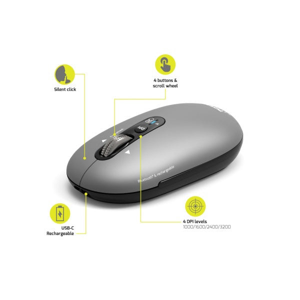 Port Connect PURE MAC Wireless Rechargeable Mouse (910009) — detail view
