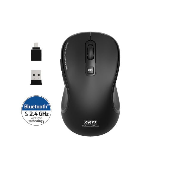 Port Connect Essential Wireless Rechargeable Mouse (910010) — side view