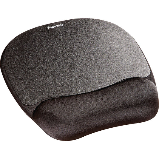 Fellowes Memory Foam Mousepad Wrist Support – Silver Black (9176501) image 1