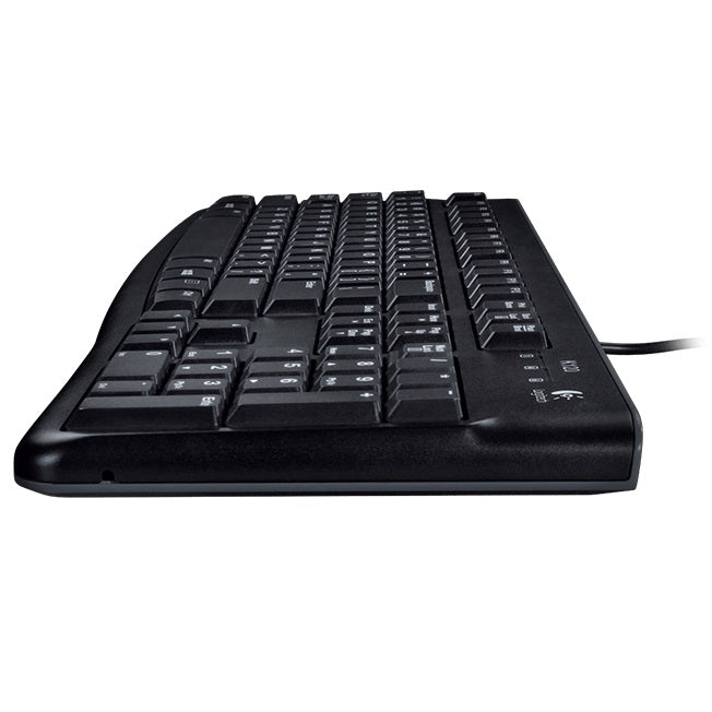 Logitech K120 Corded Keyboard (920-002508) — side view