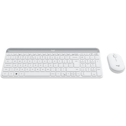 Logitech MK470 Slim Wireless Keyboard and Mouse Combo – Off White — side view