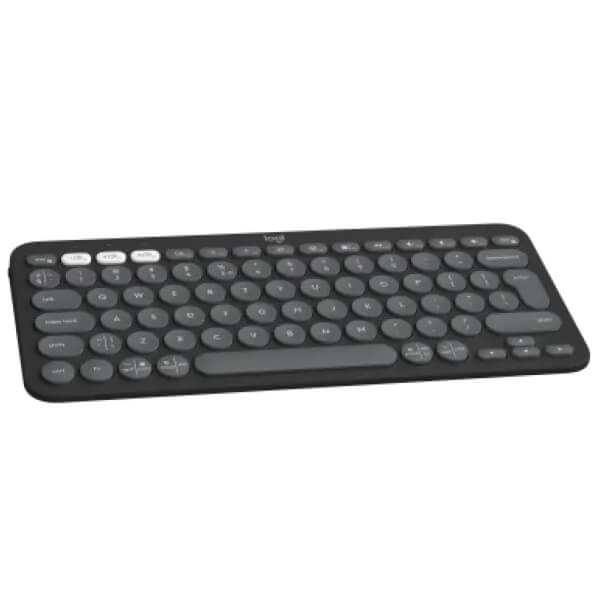 Logitech Pebble Keys 2 K380s Bluetooth Keyboard – Tonal Graphite — side view