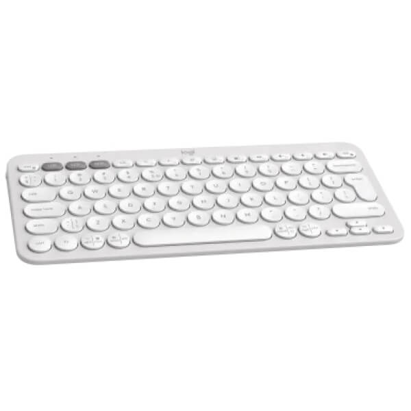 Logitech Pebble Keys 2 K380s Bluetooth Keyboard – Tonal White — side view
