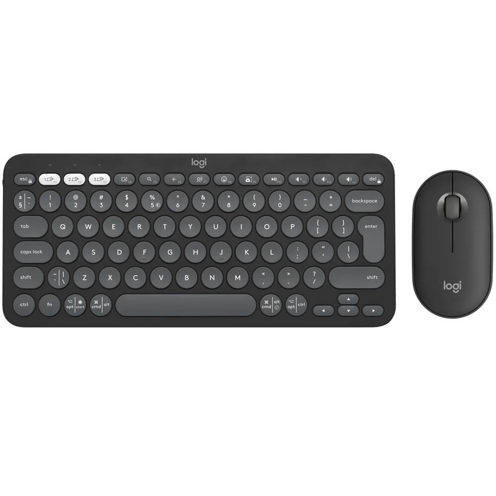 Logitech Pebble 2 Bluetooth Keyboard and Mouse Combo – Tonal Graphite
