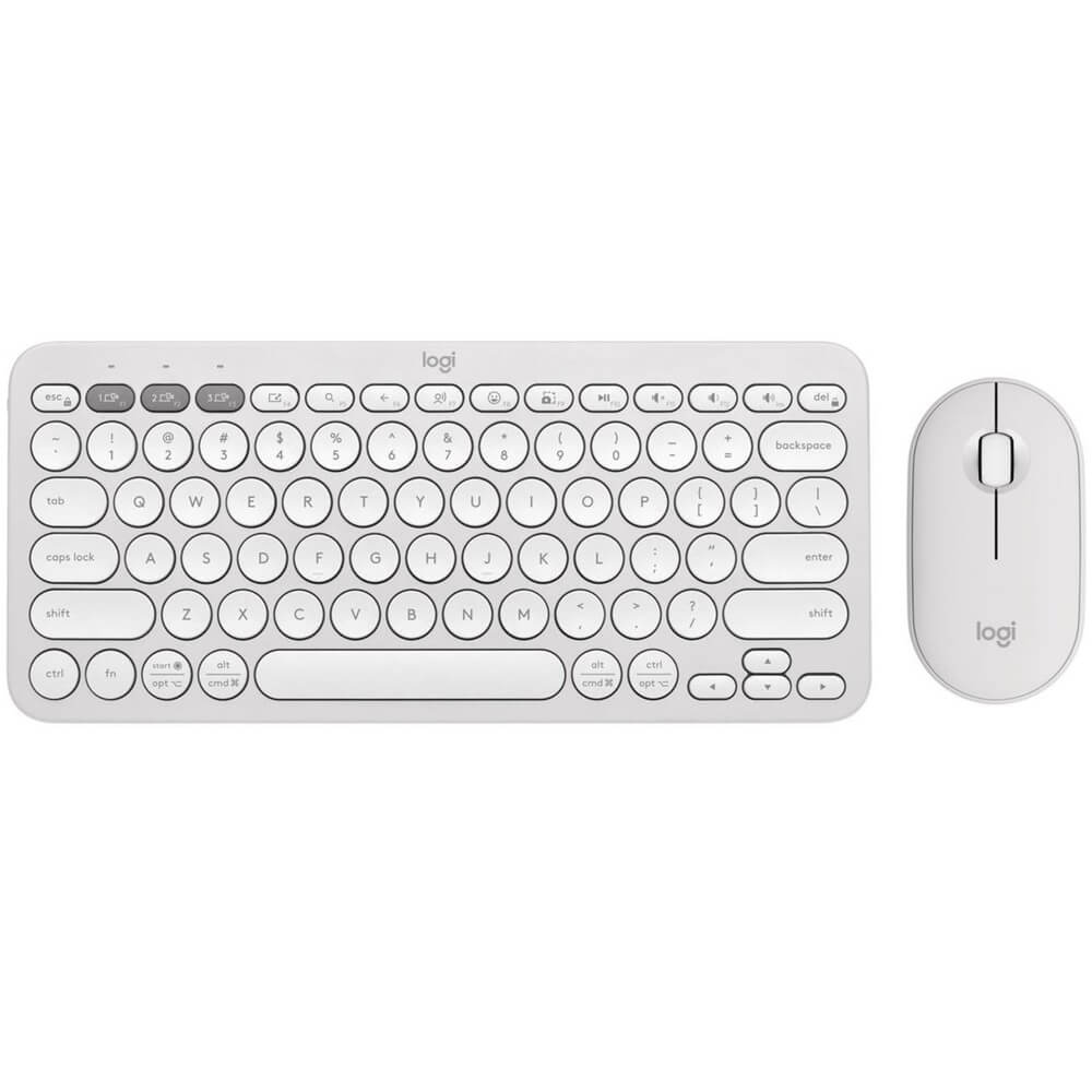 Logitech Pebble 2 Bluetooth Keyboard and Mouse Combo – Tonal White image 1