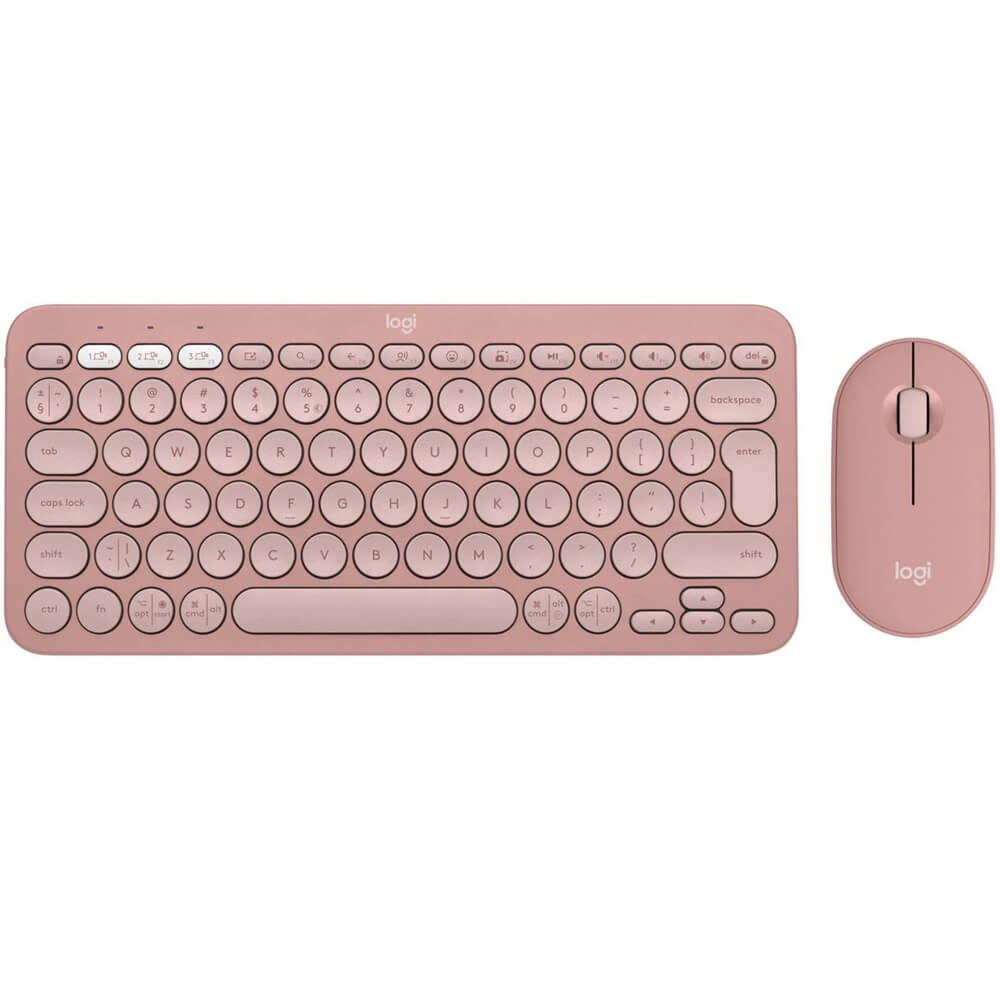 Logitech Pebble 2 Bluetooth Keyboard and Mouse Combo – Tonal Rose image 1