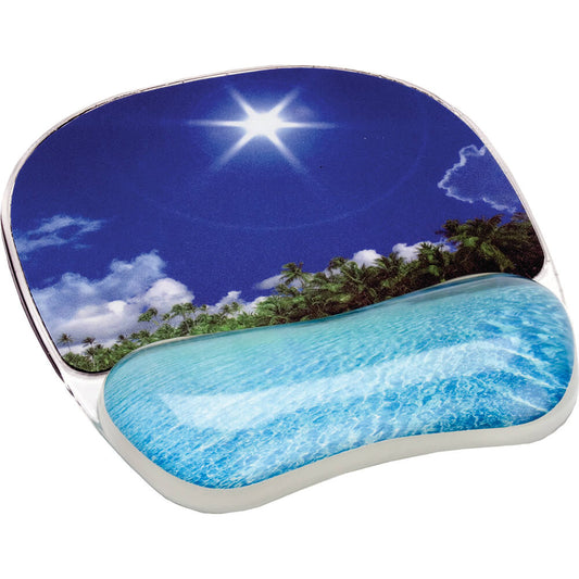 Fellowes Photo Gel Mousepad Wrist Support – Tropical Beach (9202601) image 1