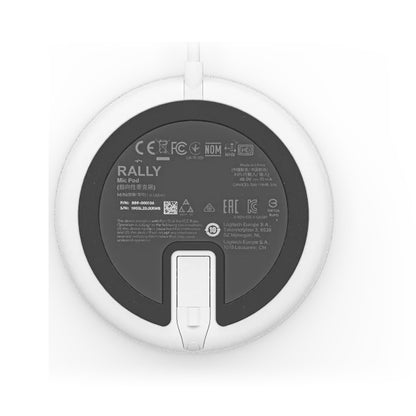 Logitech Rally Mic Pod – White (952-000038) — rear view