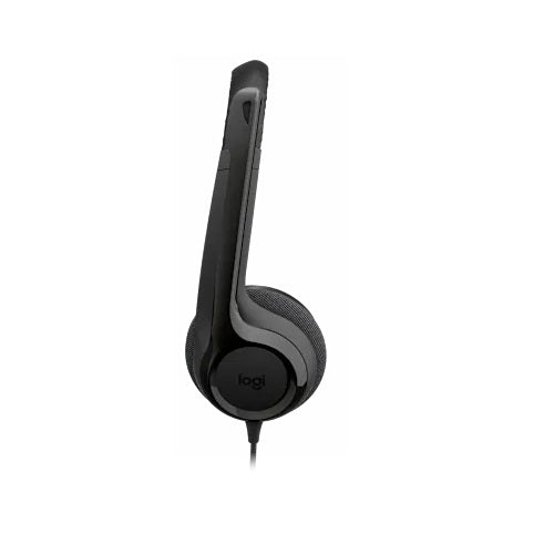 Logitech H390 USB-C Computer Headset – Black (981-001576) — side view