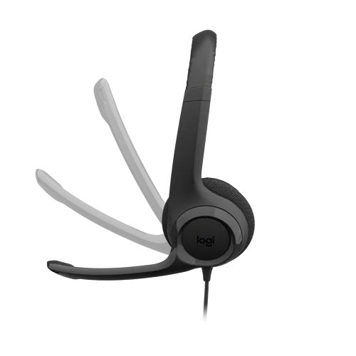 Logitech H390 USB-C Computer Headset – Black (981-001576) — rear view