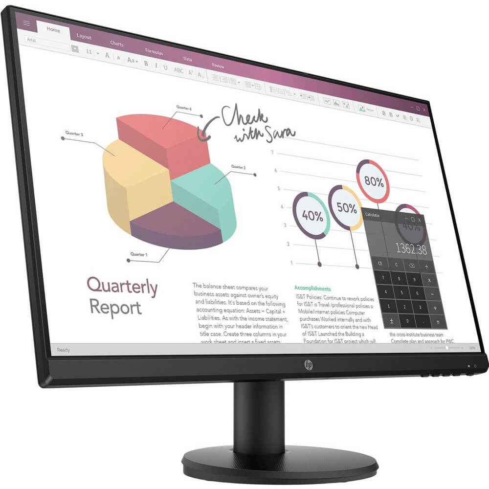 HP P24v G4 23.8″ FHD Monitor (9TT78AS) — front view