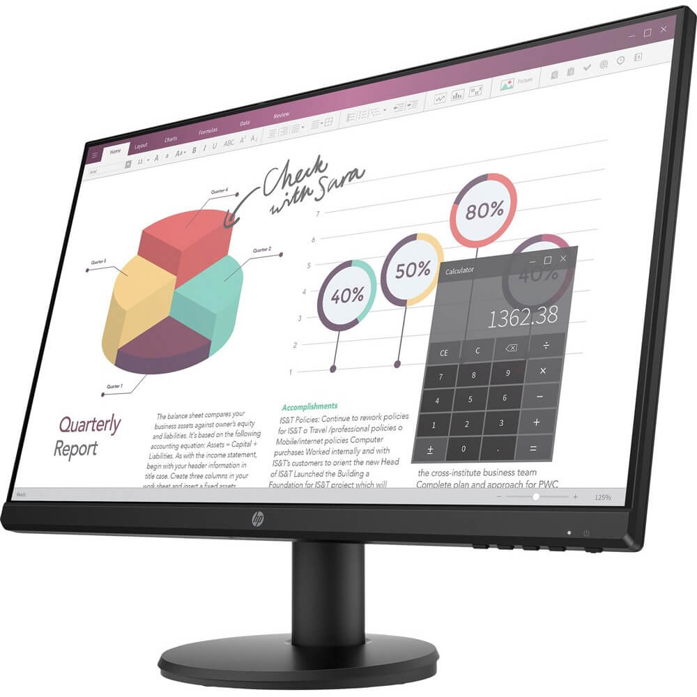 HP P24v G4 23.8″ FHD Monitor (9TT78AS) — side view