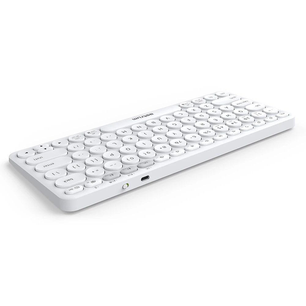 Astrum KT200 Dual Mode Mini Wireless Keyboard – White (A51020-Q) — front view