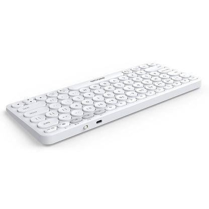 Astrum KT200 Dual Mode Mini Wireless Keyboard – White (A51020-Q) — front view