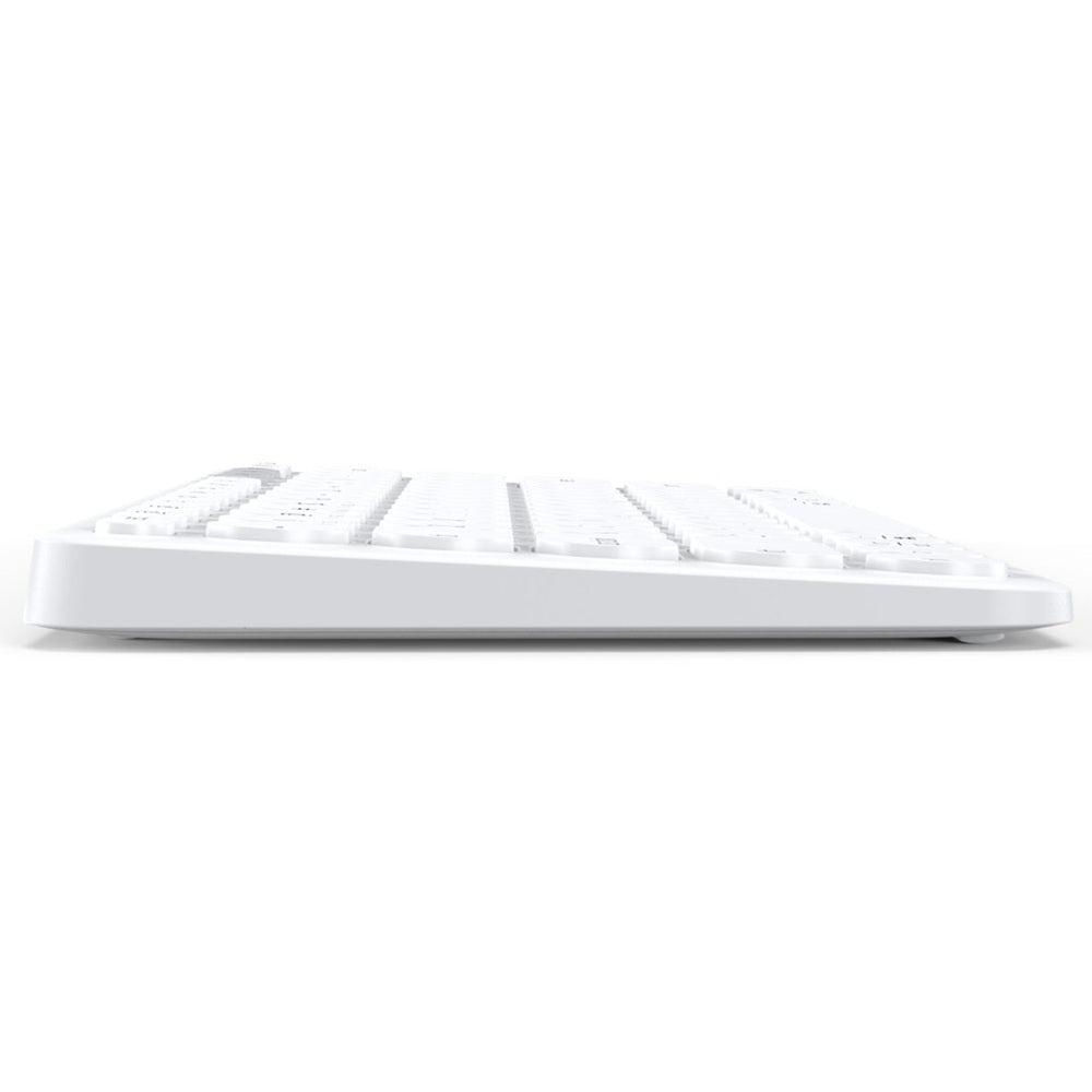 Astrum KT200 Dual Mode Mini Wireless Keyboard – White (A51020-Q) — side view