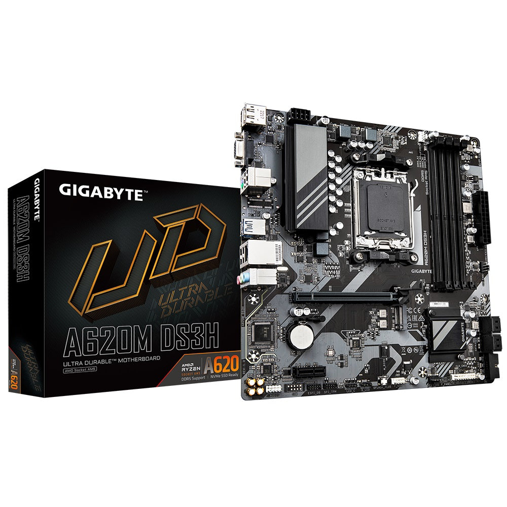 Gigabyte A620M DS3H DDR5 AM5 Motherboard (GA-A620M-DS3H) image 1