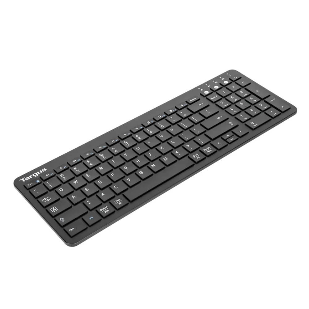 Targus Midsize Multi-Device Bluetooth Antimicrobial Keyboard (AKB863US) — side view
