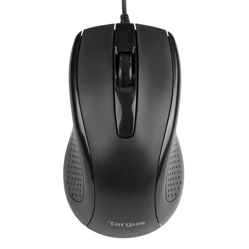 Targus Optical Antimicrobial Wired Mouse – Black (AMU81AMGL)
