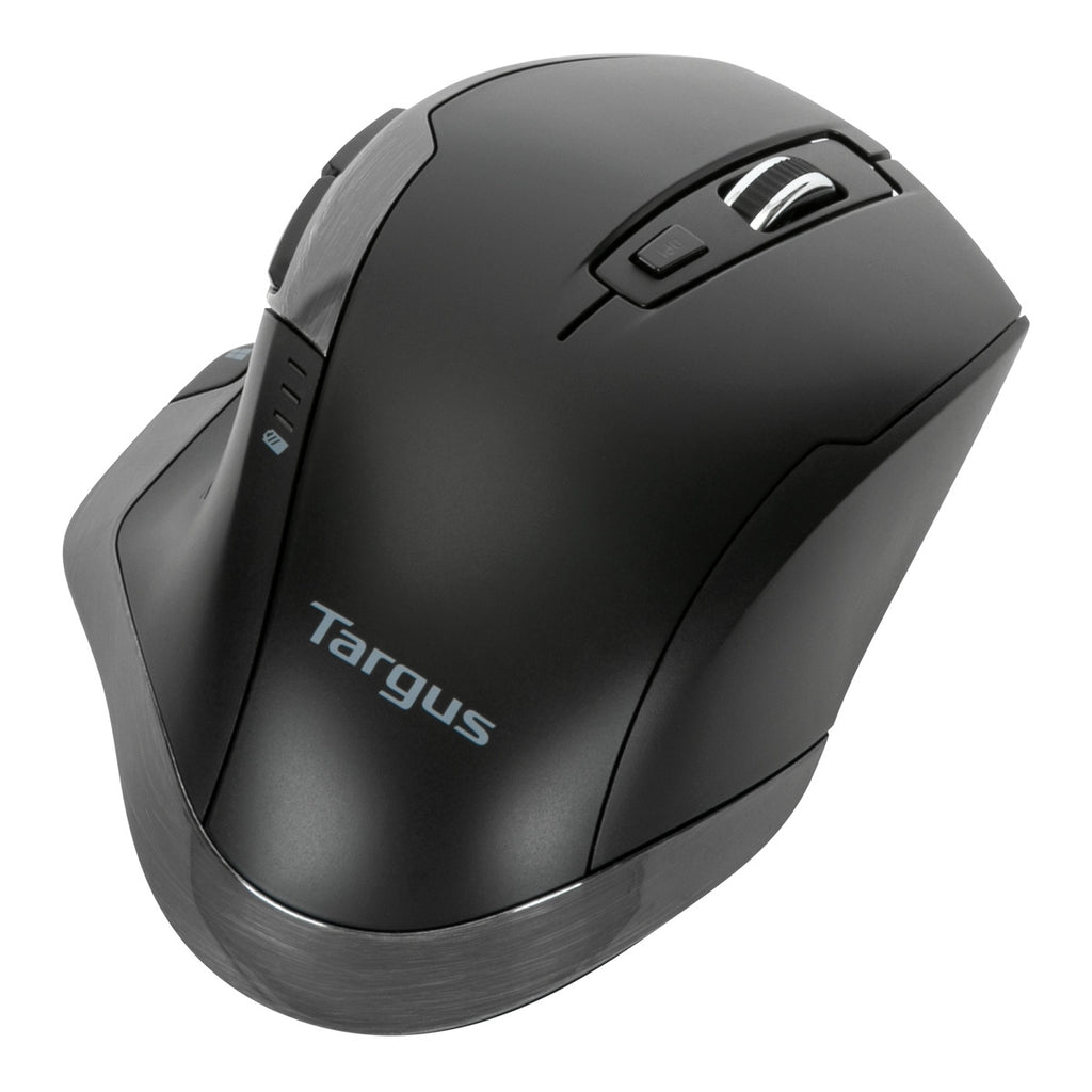Targus BlueTrace Wireless Ergonomic Antimicrobial Mouse – Black (AMW584GL) — front view