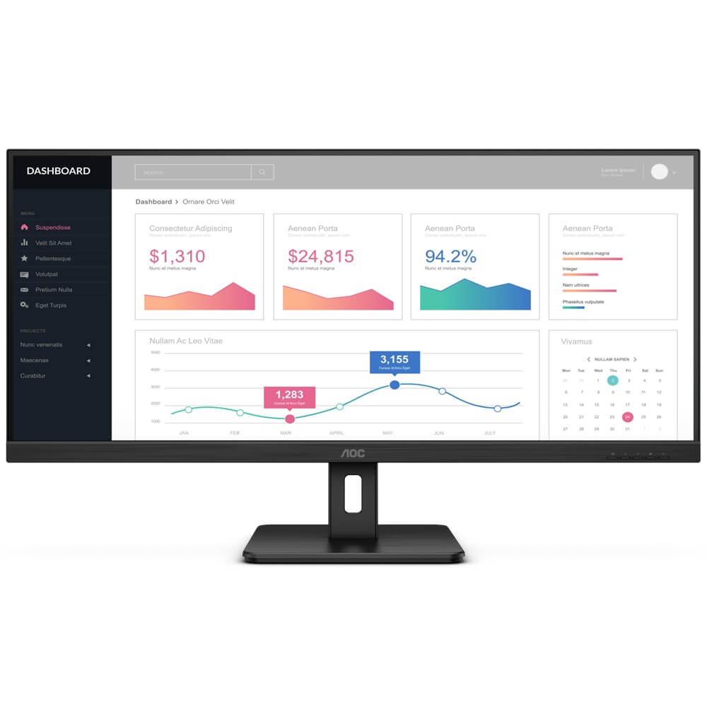 AOC U34E2M 34″ WQHD Ultrawide Monitor (U34E2M) image 1