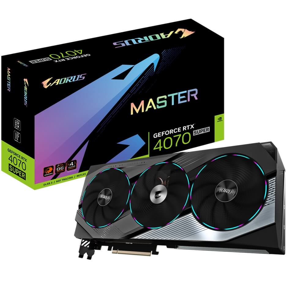 AORUS GeForce RTX 4070 Super Master 12GB GDDR6X Graphics Card (GV-N407SAORUS M-12GD) image 1