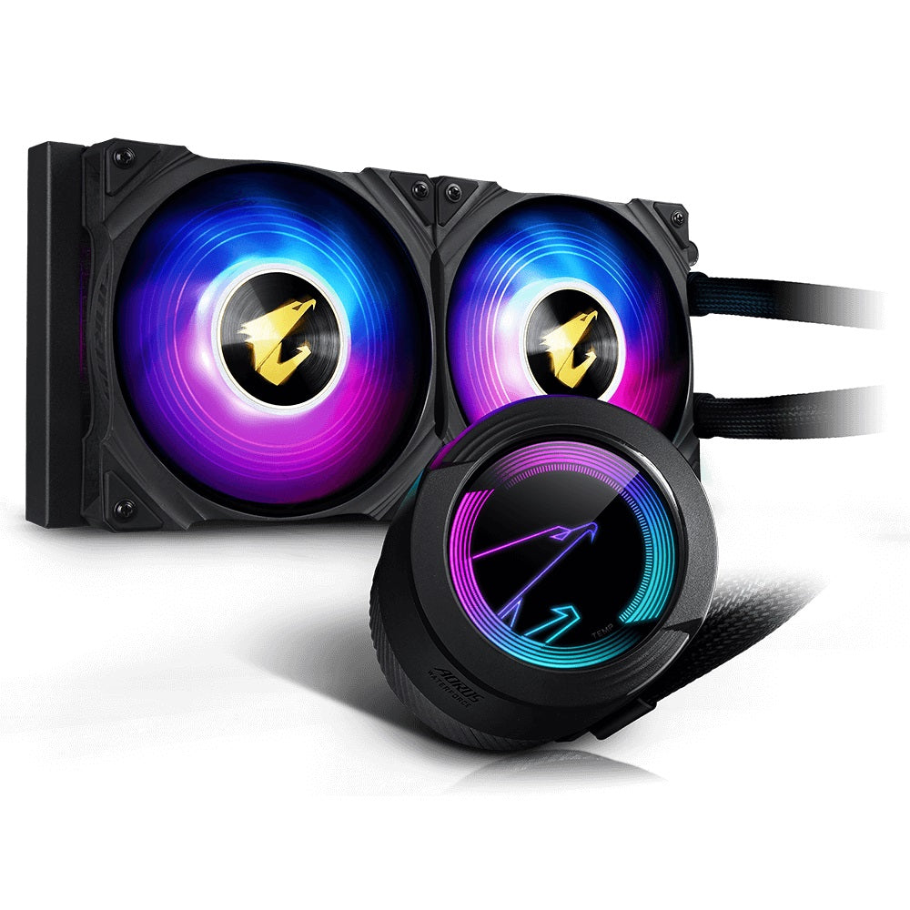 AORUS WaterForce 240 AIO CPU Liquid Cooler with ARGB Lighting image 1