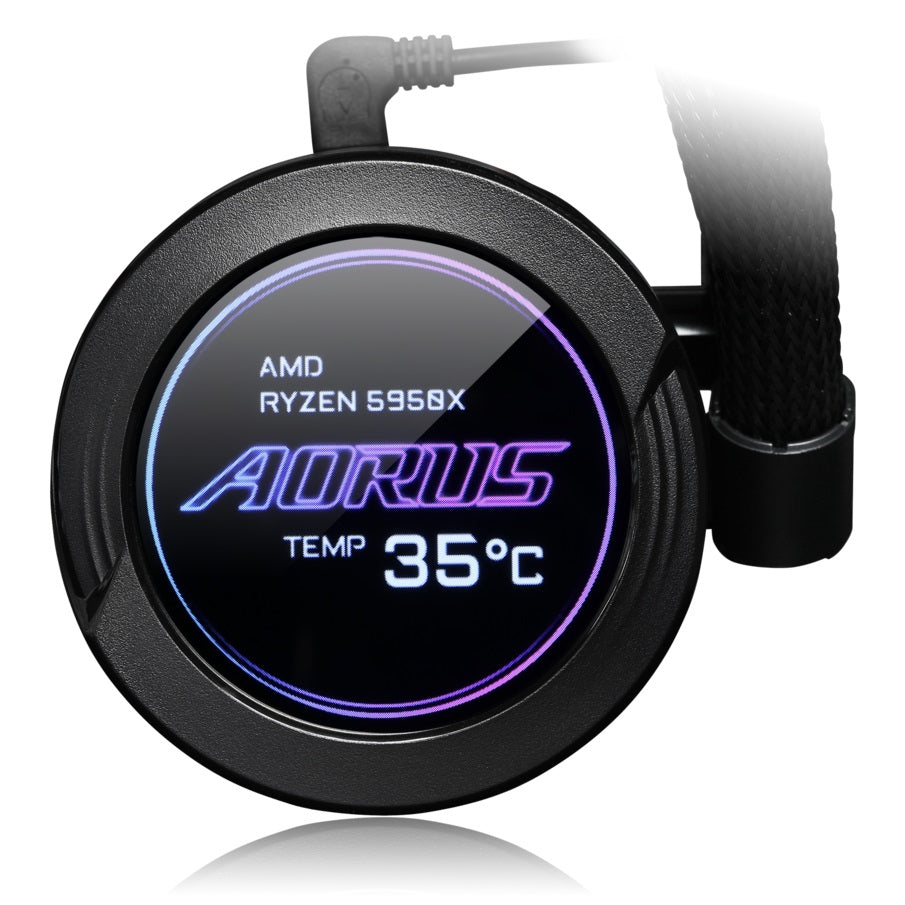 AORUS WaterForce X 240 AIO CPU Liquid Cooler with LCD image 3