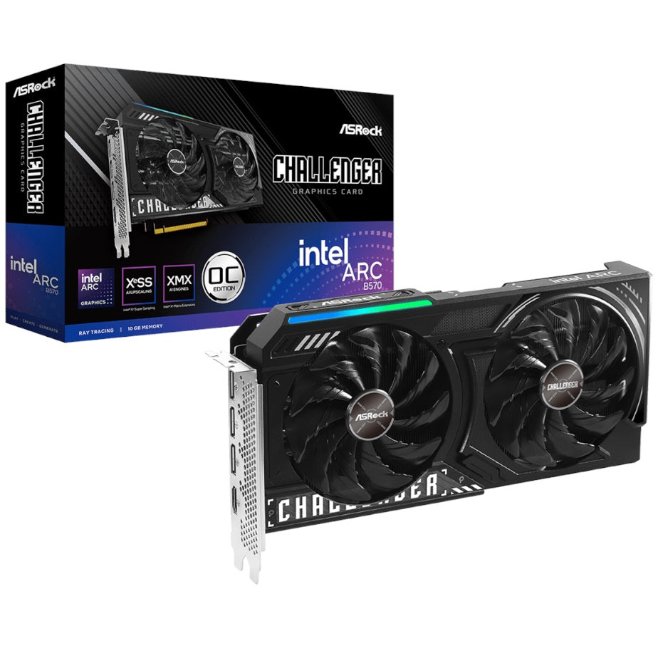 ASRock Intel Arc B570 Challenger OC 10GB GDDR6 160-BIT Graphics Card (90-GA5KZZ-00UANF) image 1