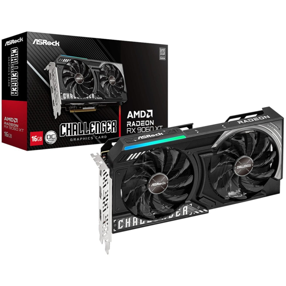 ASRock Radeon RX 9060 XT Challenger 16GB OC Graphics Card (RX9060XT-CL-16GO) image 1