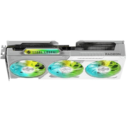 ASRock Radeon RX 9060 XT Steel Legend 16GB OC Graphics Card (RX9060XT-SL-16GO) — rear view