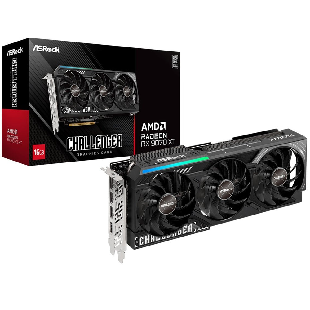 ASRock Radeon RX 9070 XT Challenger 16GB Graphics Card (RX9070XT-CL-16G) image 1