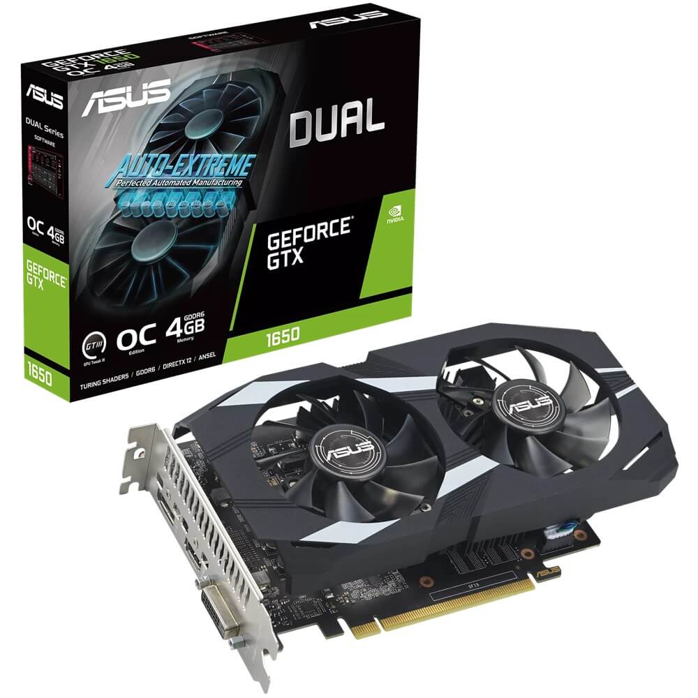 ASUS Dual GeForce GTX 1650 OC Edition 4GB GDDR6 EVO Graphics Card (90YV0EZD-M0NA00) image 1