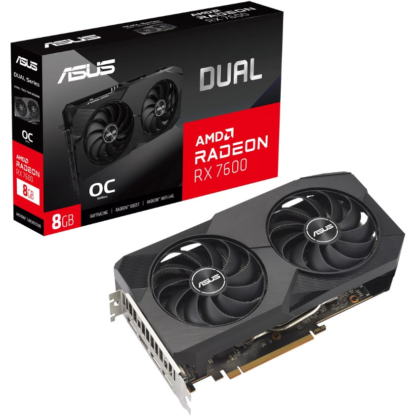 ASUS Dual Radeon RX 7600 OC Edition 8GB GDDR6 Graphics Card (90YV0IH1-M0NA00) image 1