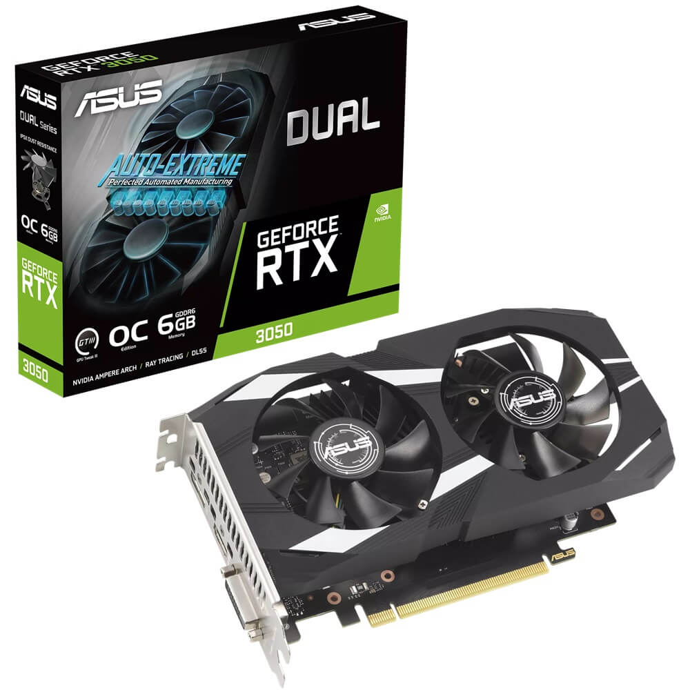 ASUS Dual GeForce RTX 3050 OC Edition 6GB GDDR6 Graphics Card (90YV0K60-M0NA00) image 1