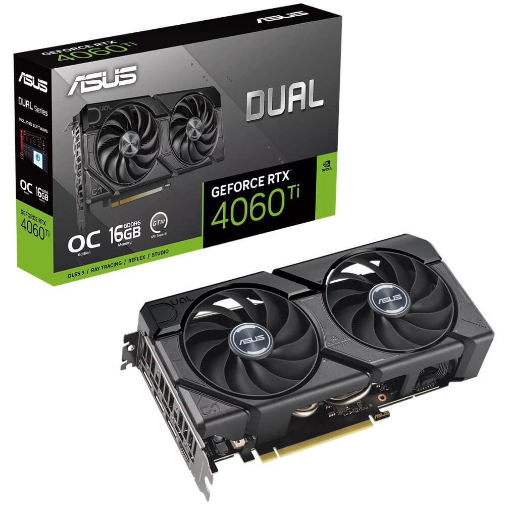 ASUS Dual GeForce RTX 4060 Ti EVO OC Edition 16GB GDDR6 Graphics Card (90YV0JH8-M0NA00) image 1