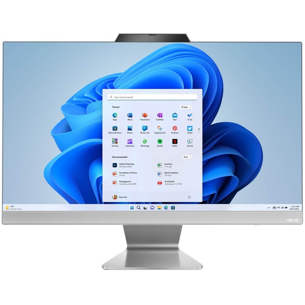 ASUS M3402WFA All-in-One Desktop PC – Ryzen 5 7520U / 23.8” FHD / 16GB RAM / 512GB SSD / Win 11 Home / White (M3402WFAK-516512W0W) image 1