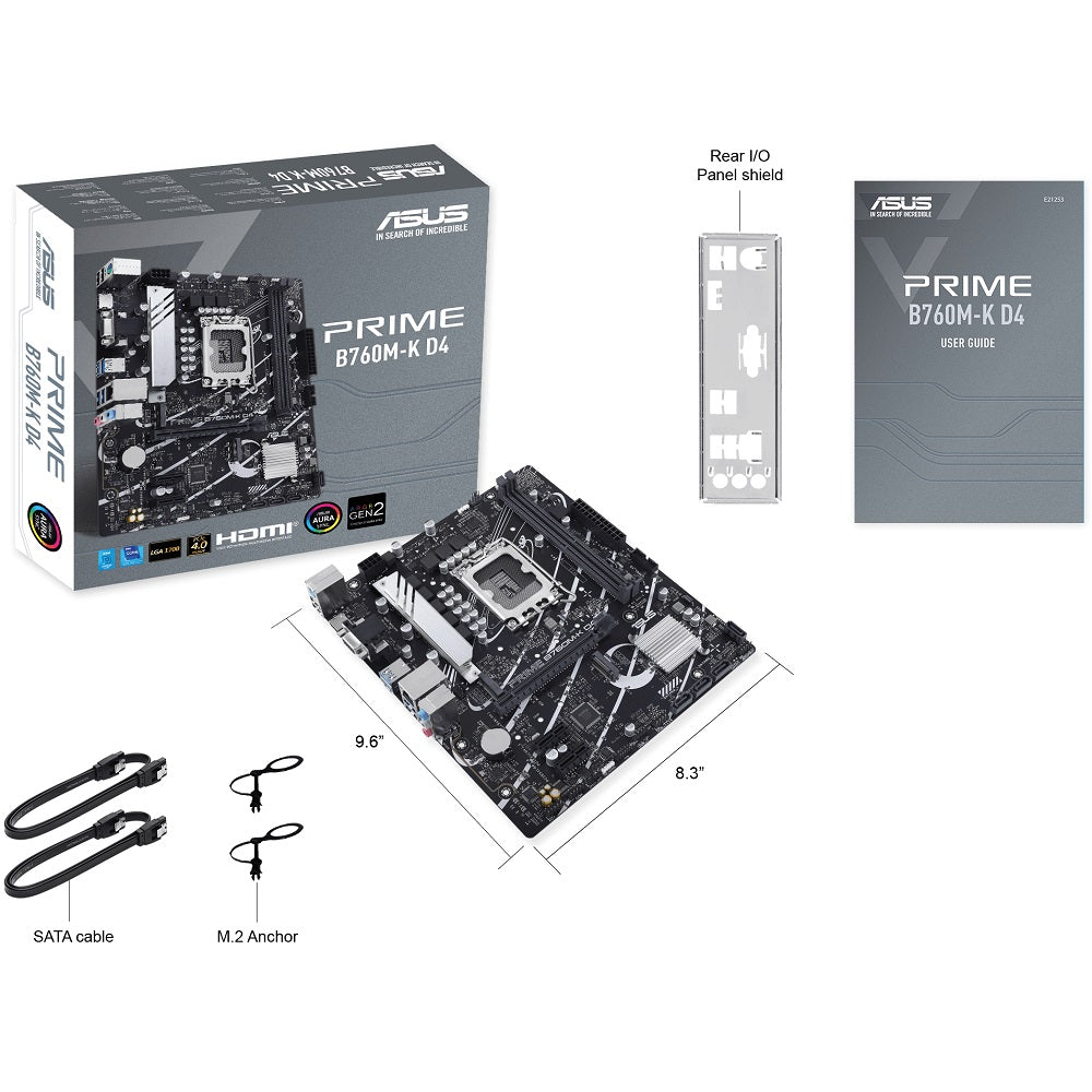 ASUS Prime B760M-K D4 LGA1700 mATX Motherboard (90MB1DS0-M0EAY0) image 4