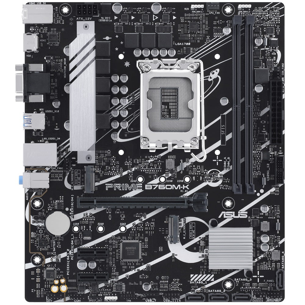 ASUS Prime B760M-K LGA1700 mATX Motherboard image 1