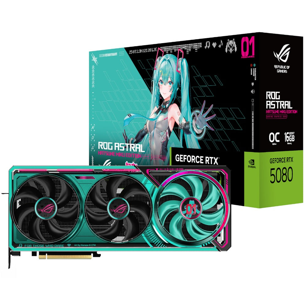 ASUS ROG Astral GeForce RTX 5080 16GB GDDR7 OC Hatsune Miku Graphics Card (ROG-ASTRAL-RTX5080-O16G-M) image 1