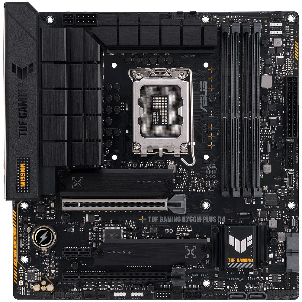 ASUS TUF GAMING B760M-PLUS D4 LGA1700 mATX Motherboard image 1