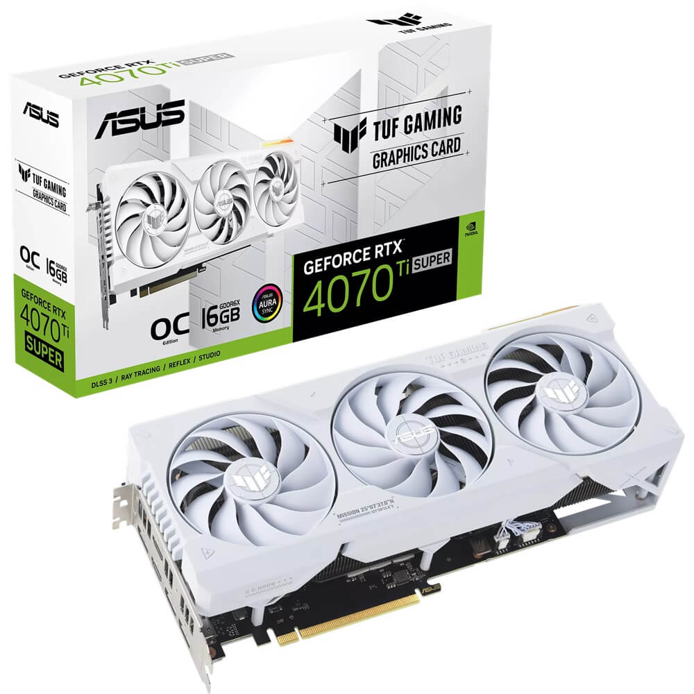ASUS TUF Gaming GeForce RTX 4070 Ti SUPER 16GB GDDR6X White OC Edition Graphics Card (90YV0KF2-M0NA00) image 1